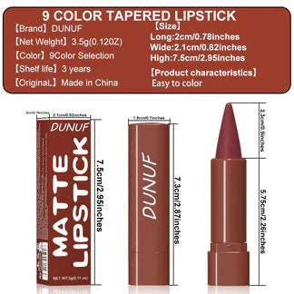 9 Pcs Matte Long-Lasting Waterproof Lip Liner & Lipstick Set