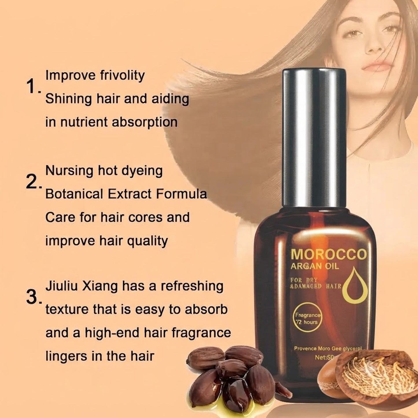 Hair Moisturizing Moroccan Argan Hair Oil Pure Macadamia Nut oil