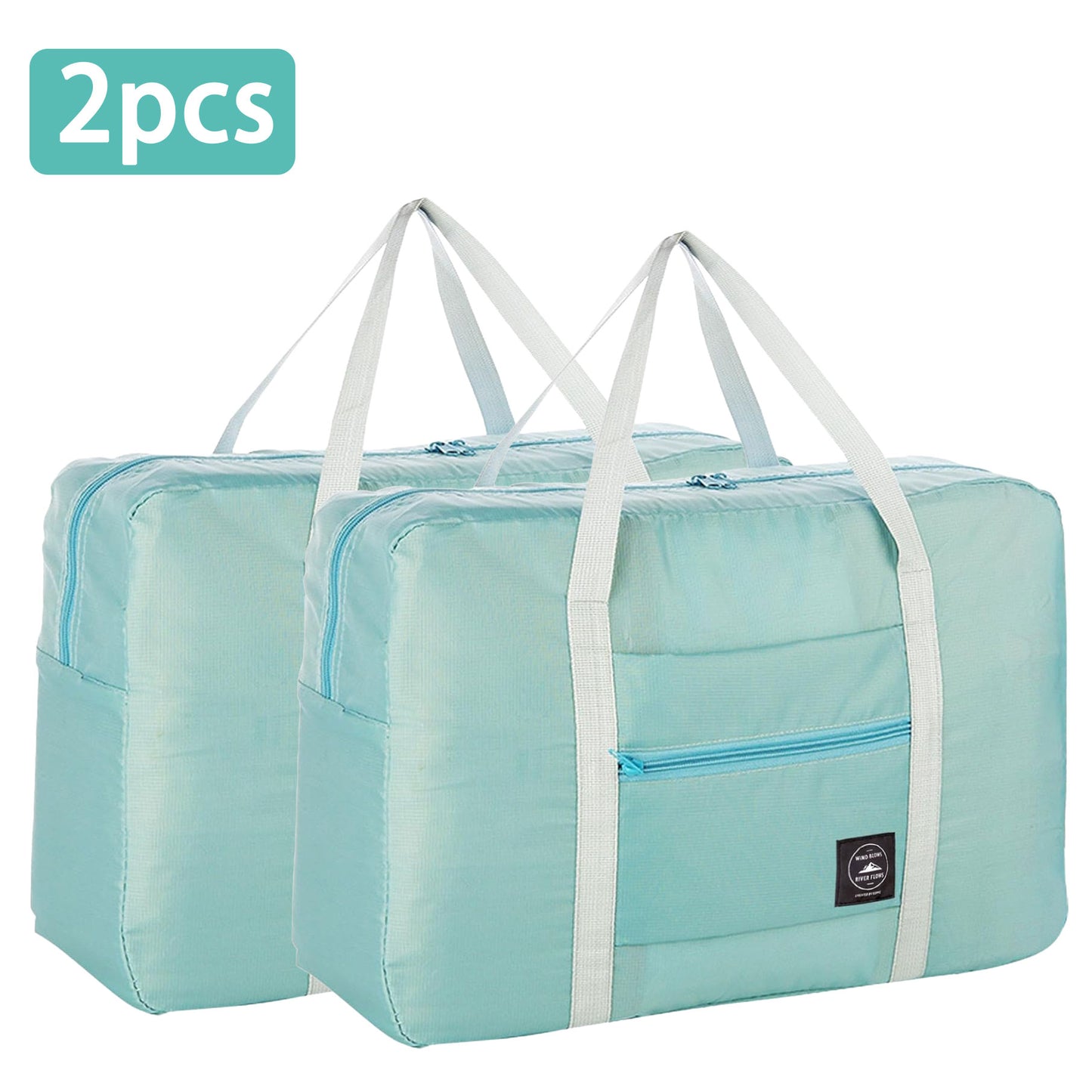 2PCS Foldable Travel Duffel Bag Tote Carry on Luggage Bag