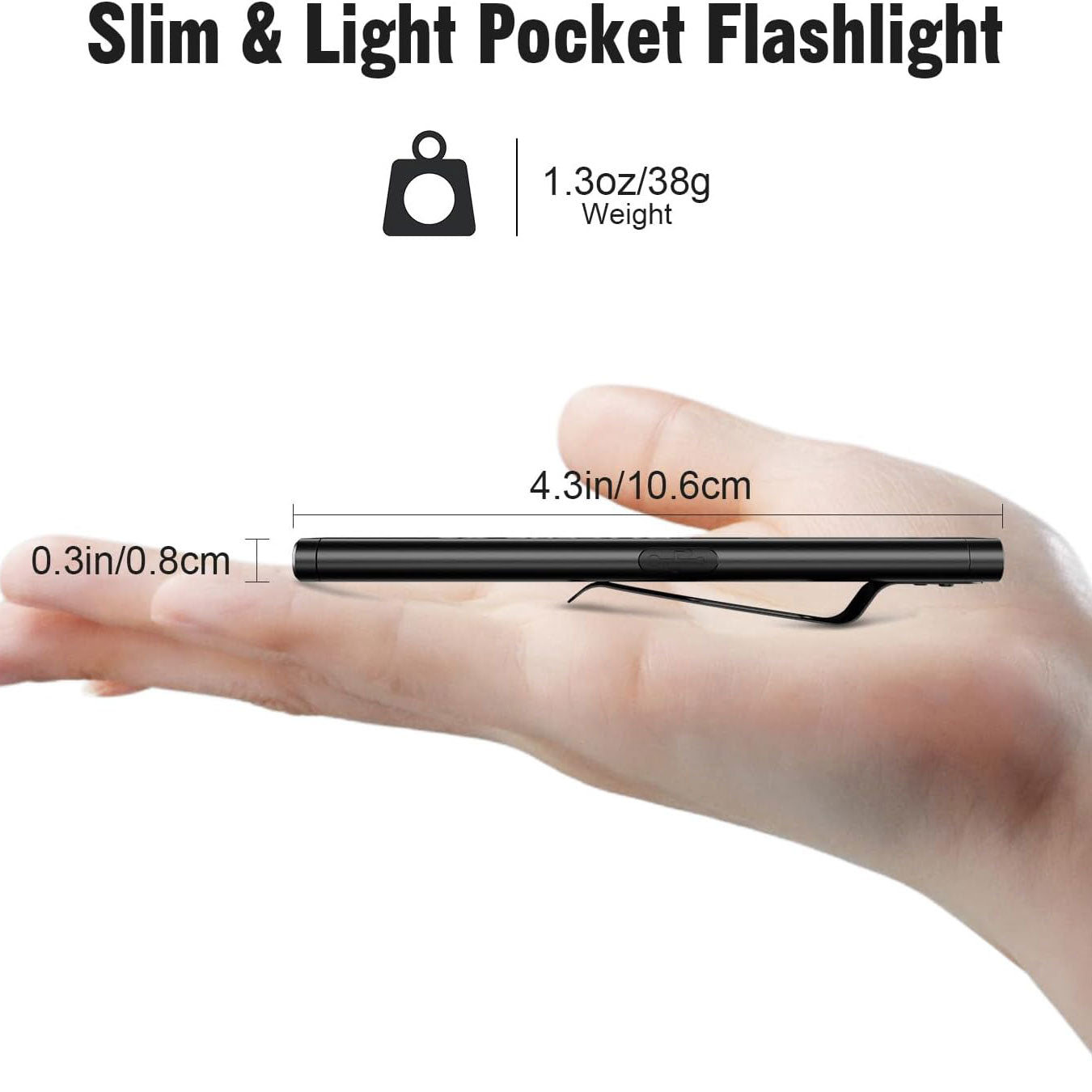 2 PCS Pocket Flashlight EDC Clip Light with Magnetic Base - 675 Lumen
