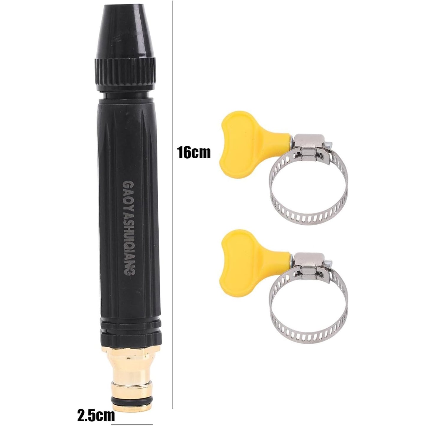Adjustable Garden Hose Nozzle, Multi-Pattern Spray Nozzle | with Adjustable Stainless Steel Hose Clamp