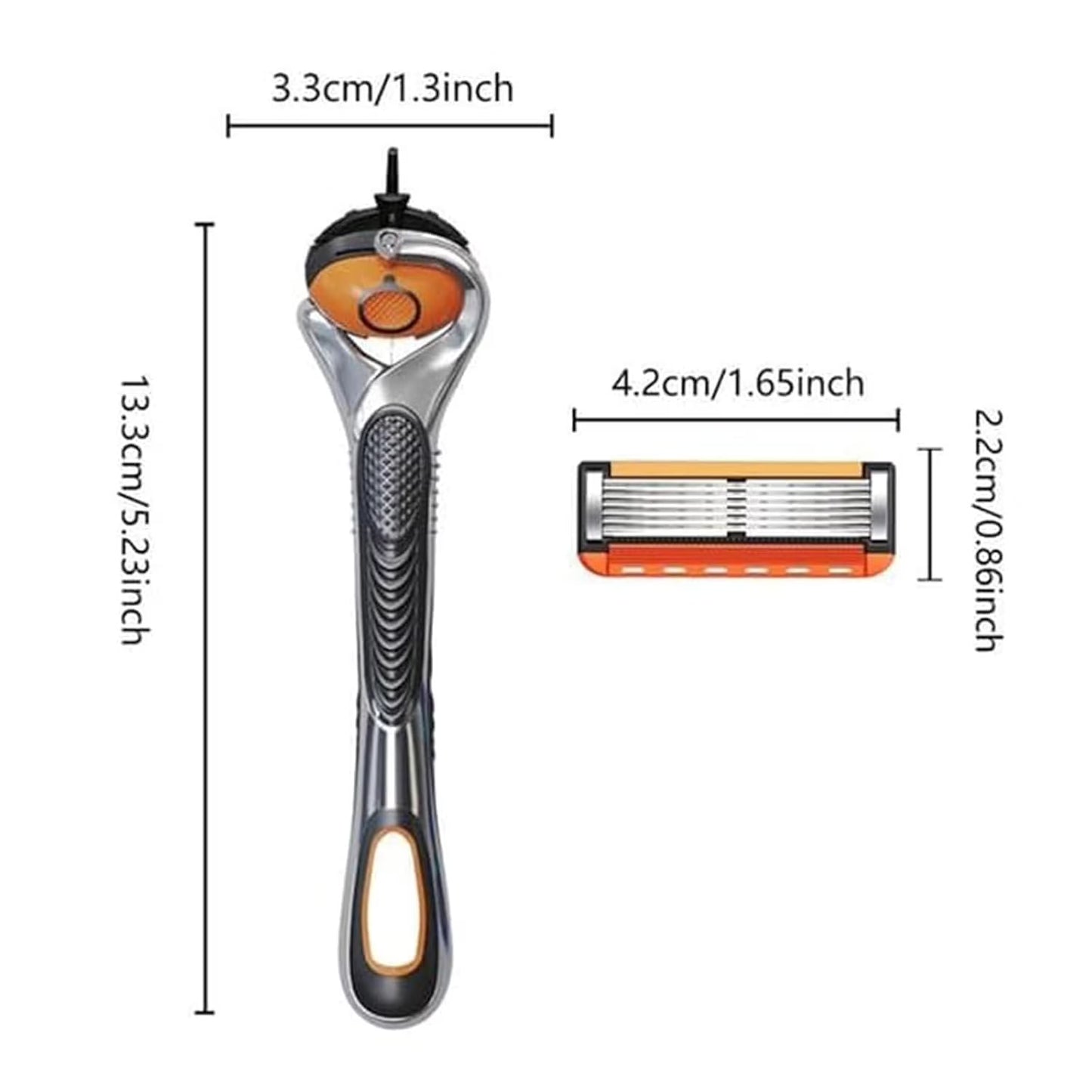 Men's Shaving Razor Set, 2 Blade Holder & 24 Replacement Blades, 6 Layer Progressive Blades