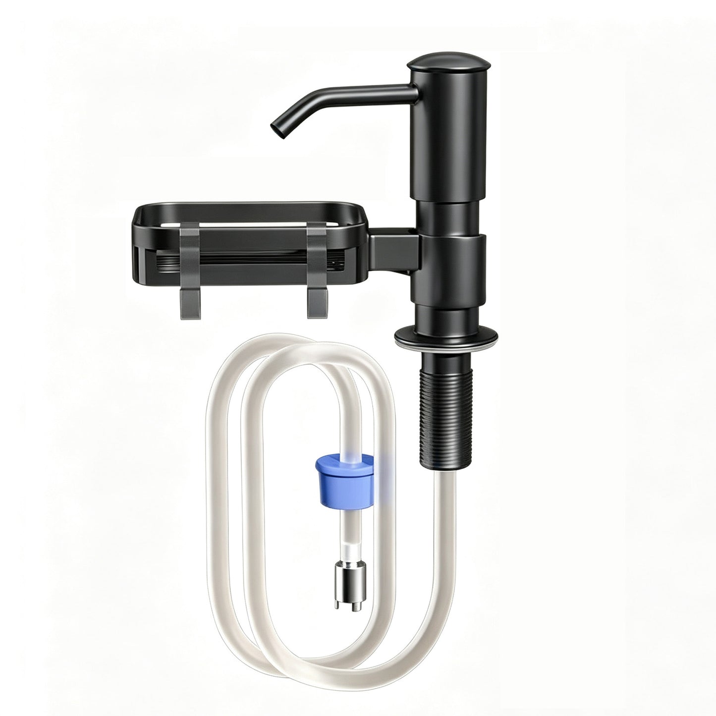 Soap Dispenser for Kitchen Sink, Built in Soap Dispenser Pump with Sponge Holder