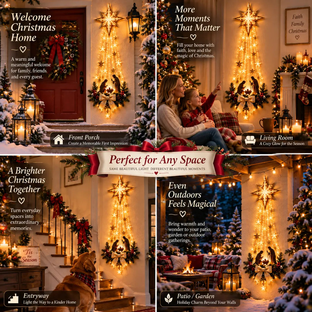 ✨✝️ Bethlehem Star of Faith – Lighted Nativity Wall Decor