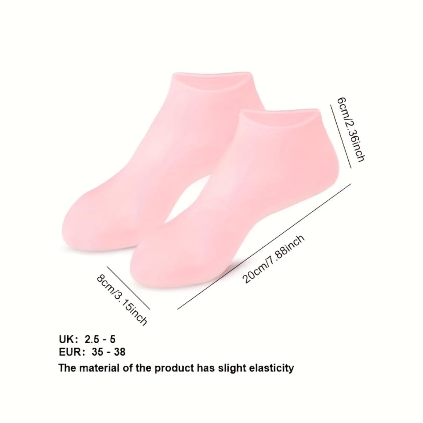 2 Pairs Silicone Moisturizing Foot Socks, Soft Silicone Socks, Anti Slip Gel Spa Socks
