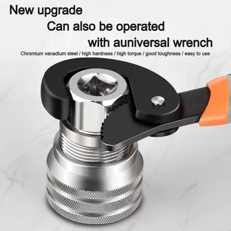 Universal Adjustable Socket Wrench with Adapter, 10-19mm, 3/8''-3/4''