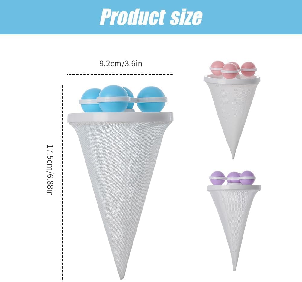 3Pcs Floating Hair Filtering Mesh Removal, Lint Catcher for Washing Machine Pet Hair Catcher for Washing Machine