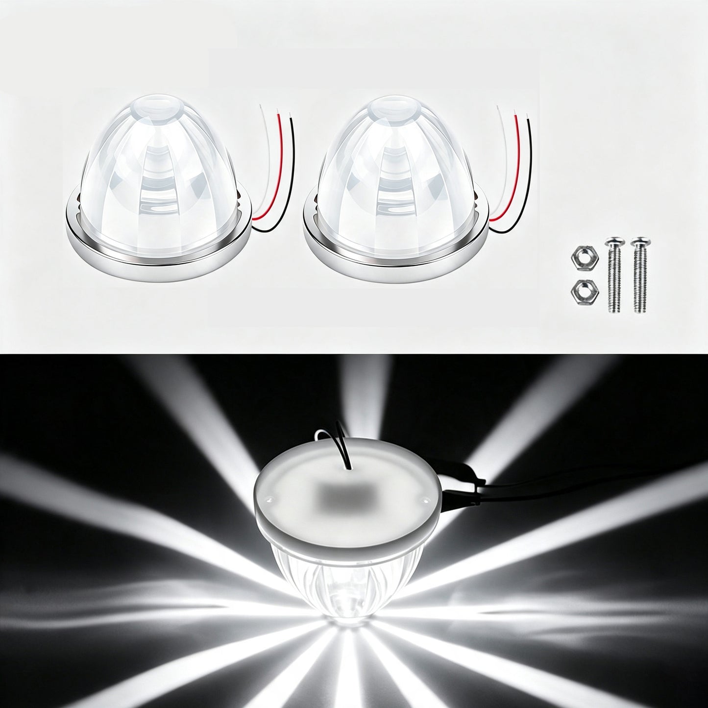 1 Pair Led Watermelon Lights Amber Side Marker Turn Signal Light | High Power Dual Function Two Brightness Mode