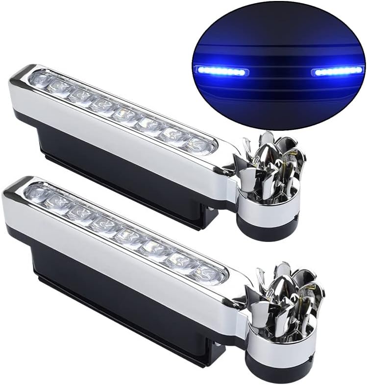 2 PCS Wind Powered Vehicle Lights, 8 LED Waterproof Car Wind Energy Daytime Light