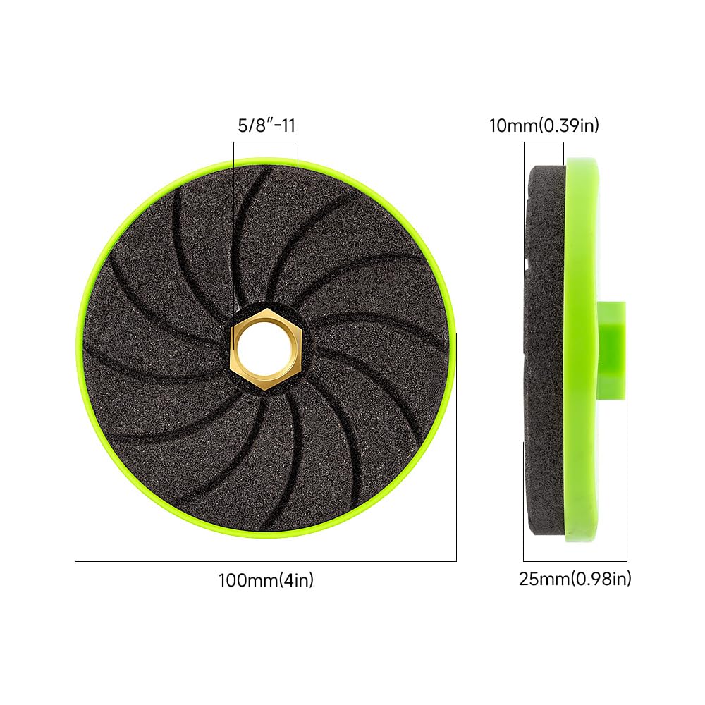 3Pcs 50/100/200# Diamond Polishing Pads, 4 Inch, for Tile, Marble and Granite, Chamfering