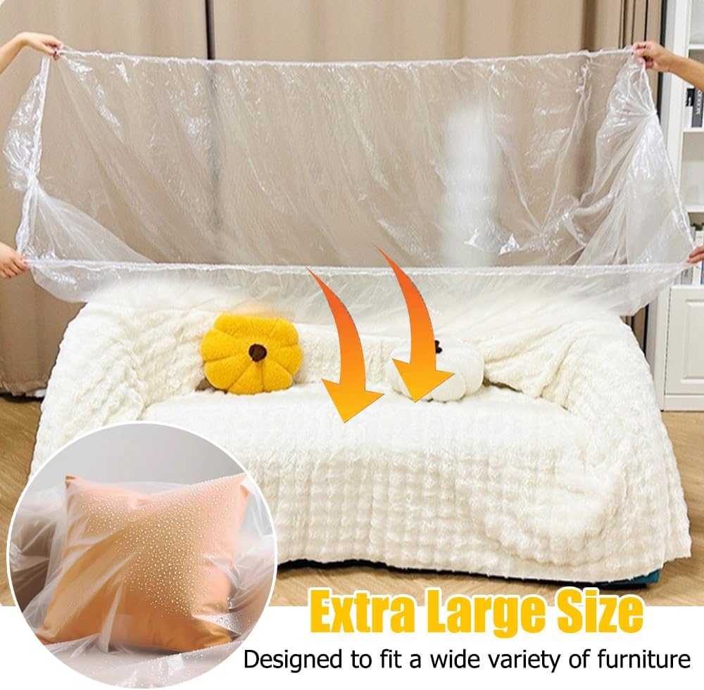 2Pcs Disposable Furniture Dust Covers with Elastic