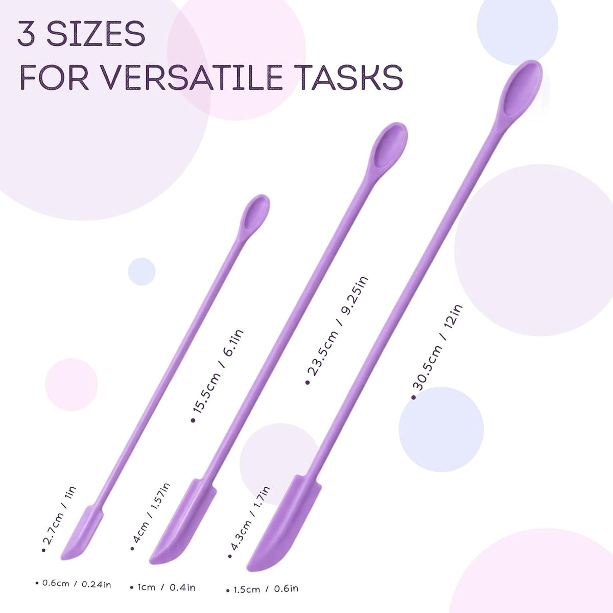 3 Pack Silicone Makeup Spatula Set, Mini Cosmetic Cream Scraper Tools