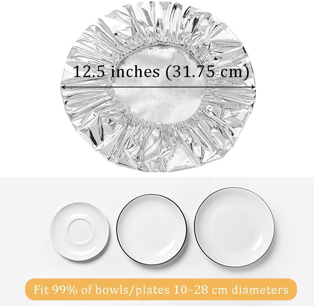 50 Pcs Reusable Aluminum Foil Food Covers Thermal Insulation