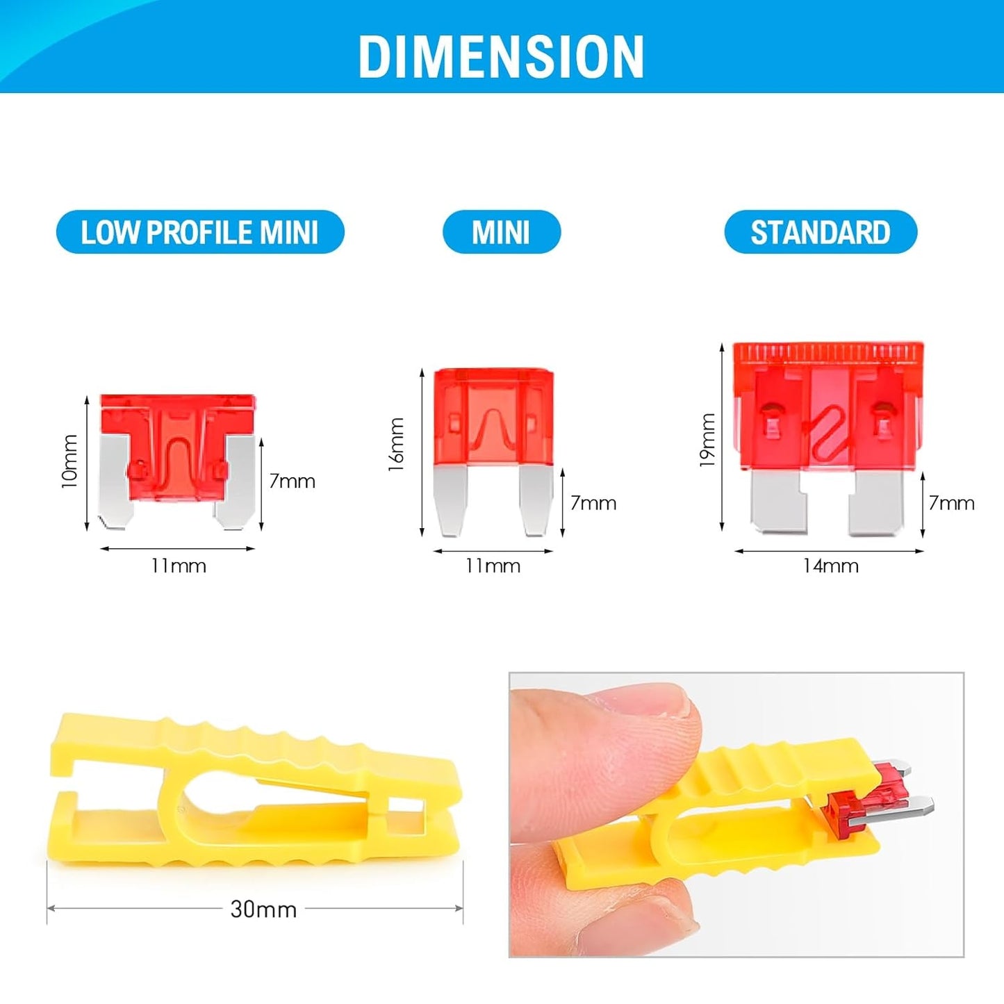 306 Pcs Automotive Blade Fuse Kit Standard Mini Low-Profile Fuse Assortment with Fuse Puller and Circuit Tester
