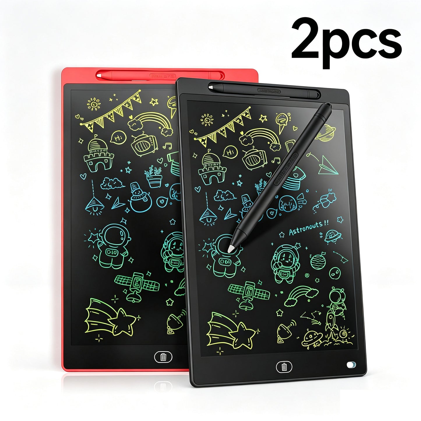2Pcs LCD Writing Tablet 8.5-Inch Colorful Doodle Board