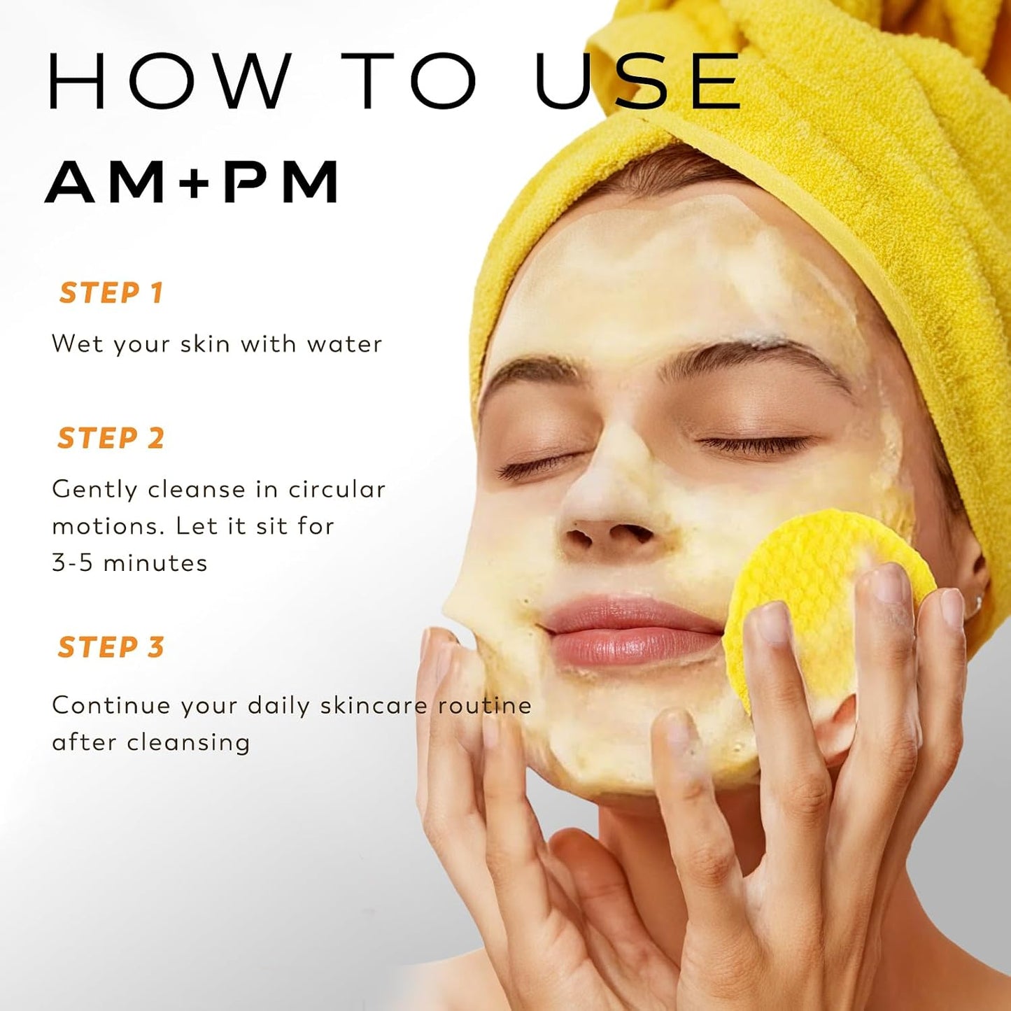50PCS Acid & Turmeric Face Cleansing Pads – Brightening & Exfoliating Oil Control