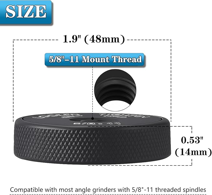 5/8-11 Thread Angle Grinder Flange Nut No Wrench Required,Grinder Nut for 4.5" and 5" Angle Grinder