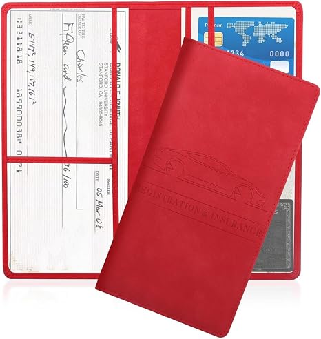 Car Registration & Insurance Card Holder, Magnetic Closure Vehicle Wallet