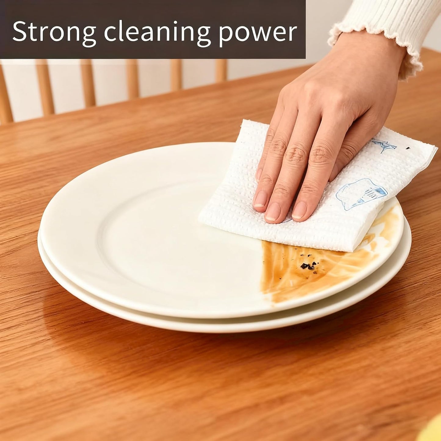 100pcs Household Disposable Rag Thickened Non-woven Kitchen Cleaning Cloth