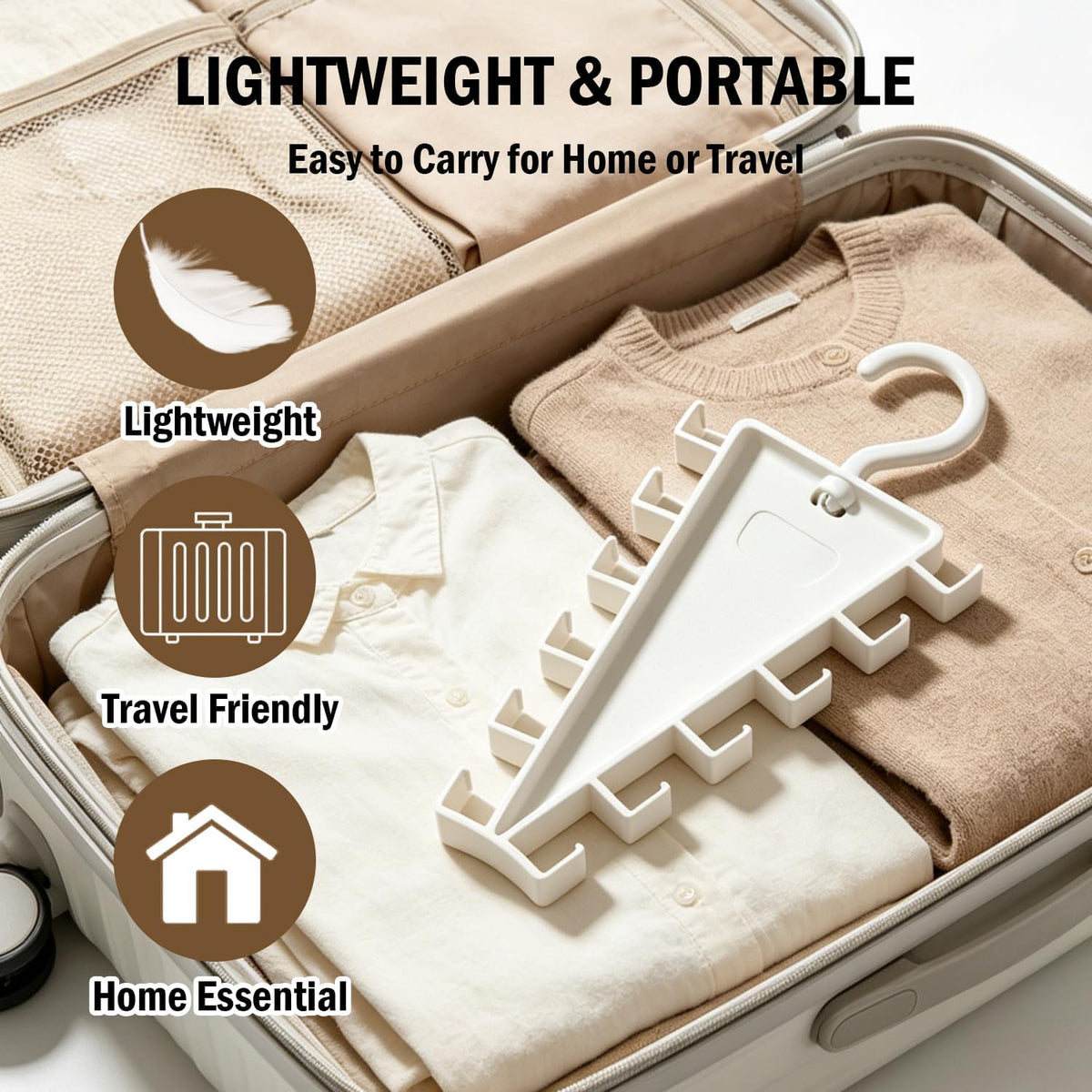  4Pcs V-Shaped Double-Sided Closet Hanger, 12 Hooks Rotating Organizer for Hats Scarves Belts