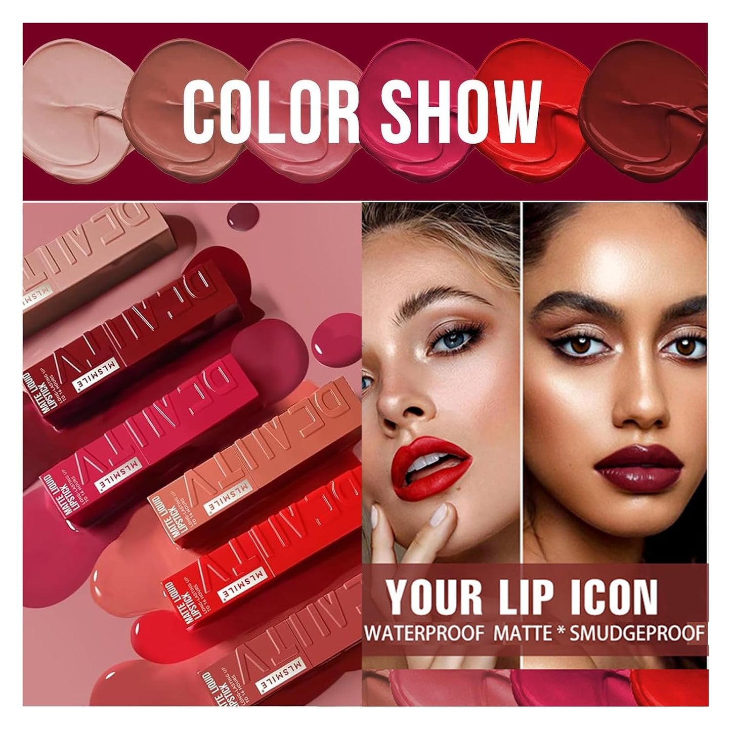 3 Colors Matte Liquid Lipstick Set, Velvet Smooth Nude Lip Gloss, Waterproof Moisturizing Long Lasting