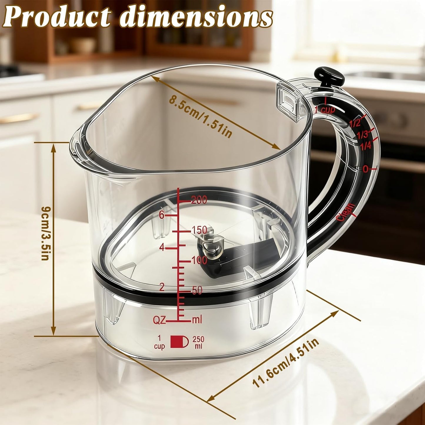 All-in-1 Adjustable Measuring Cup, Metric & Imperial Measurements