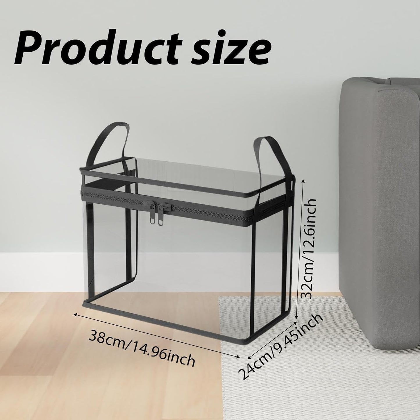 2 PCS Large Storage Transparent Box for Books/Clothes/Documents