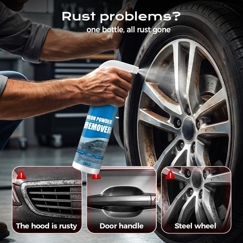 Car Rust Removal Spray Safe Instant With Sponge Towel