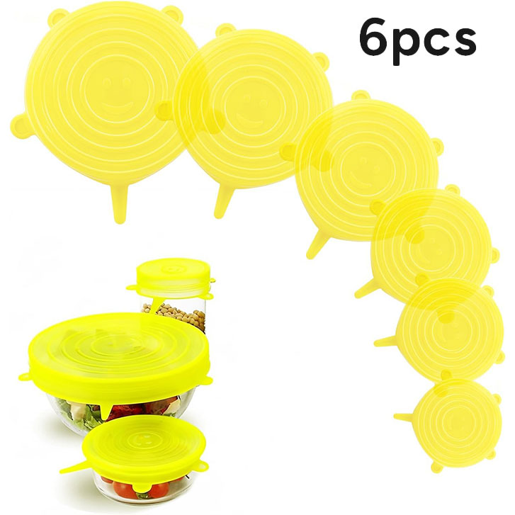 6PCS Silicone Stretch Lids, Durable & Eco-Friendly Elastic Lids