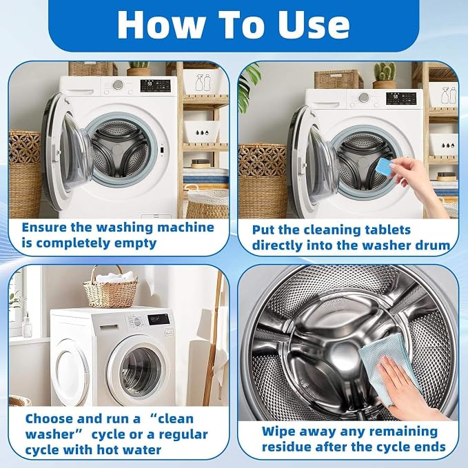 Washing Machine Cleaner Tablets - Deep Cleans & Descaler
