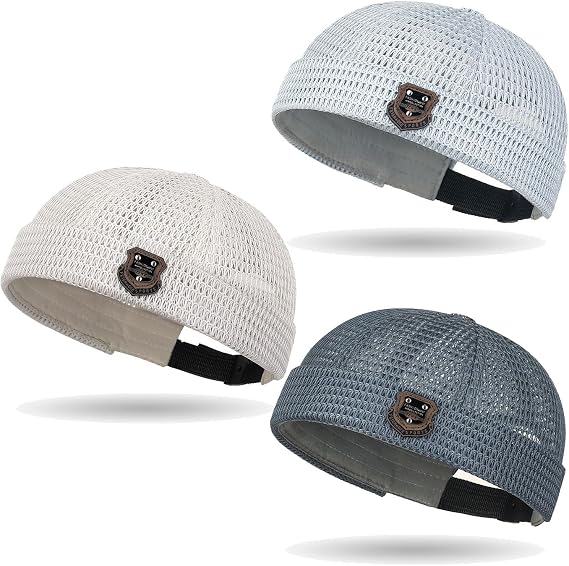 Men's 3-Pack Feather-Soft Blended Yarns Mesh Netting Beanies