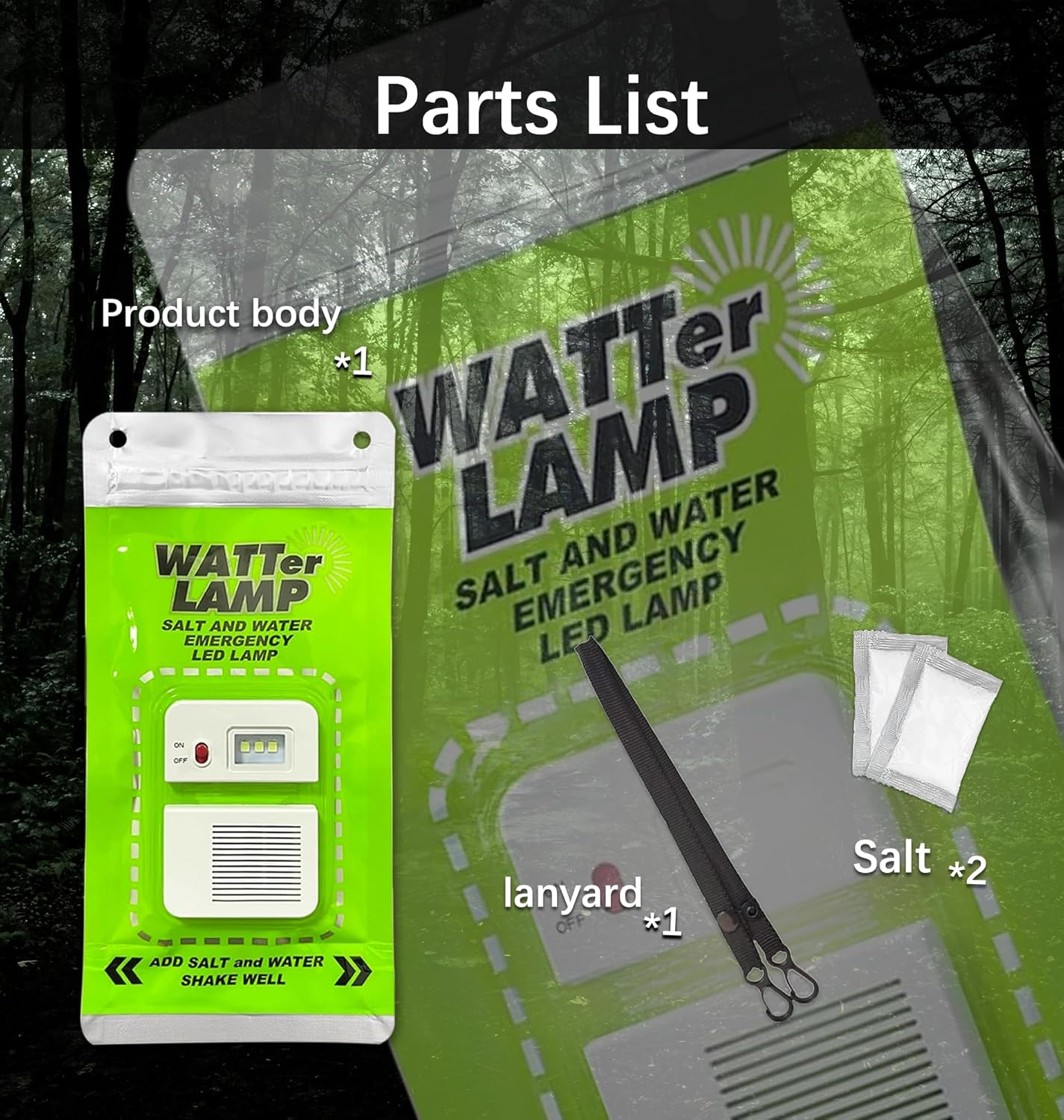 LED Beads Salt Water Lamp-140-Hour Emergency Light | Essential Survival Gear for Power Outages