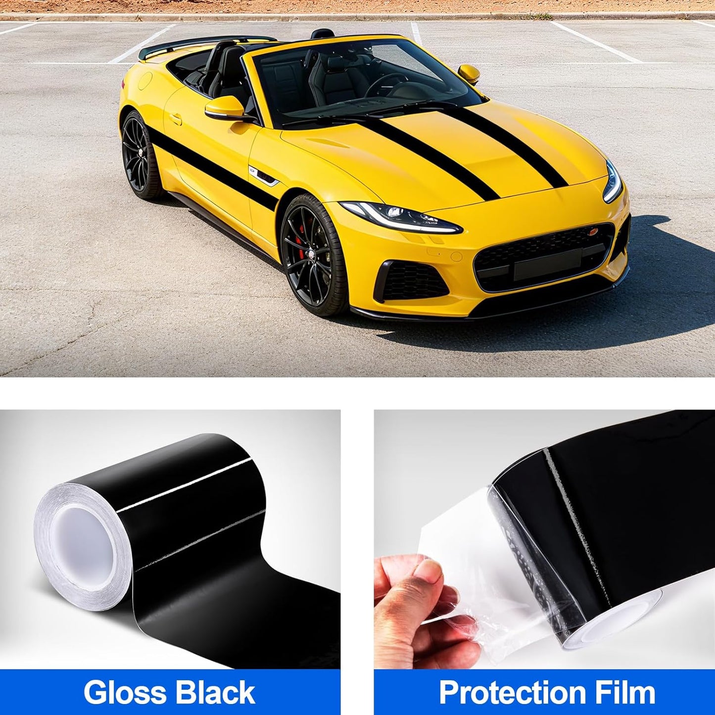 2 Roll Matte Vinyl Wrap Film, 3x300cm Car Sticker for Interior & Door Decals