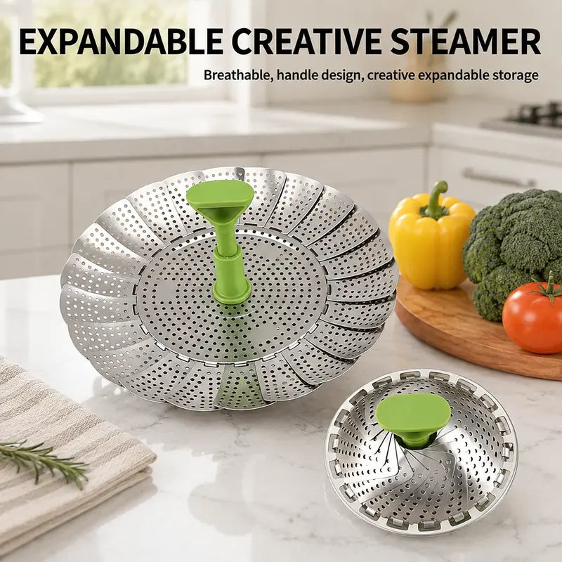 Stainless Steel Vegetable Steamer Basket Utensils Folding Expandable