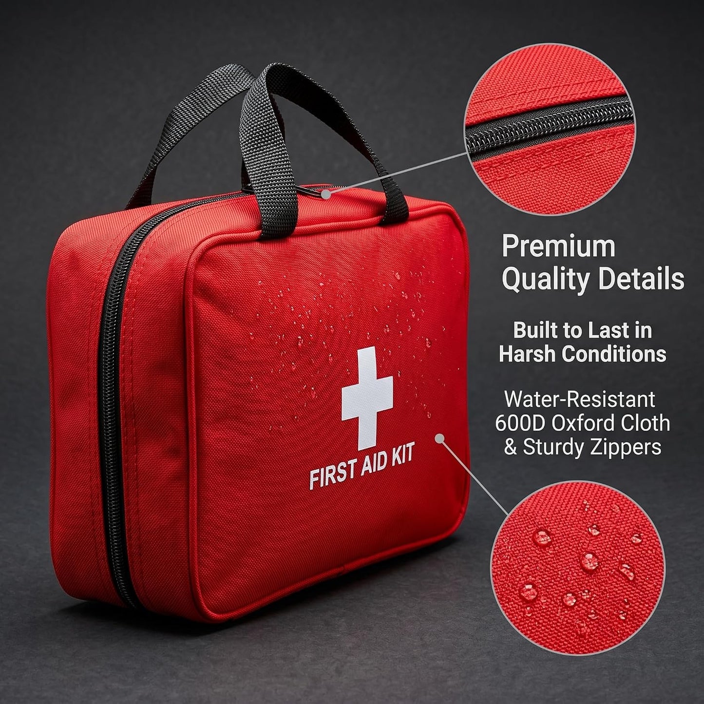Portable First Aid Kit, All-Purpose Emergency Medical Supplies for Home, Travel, Camping
