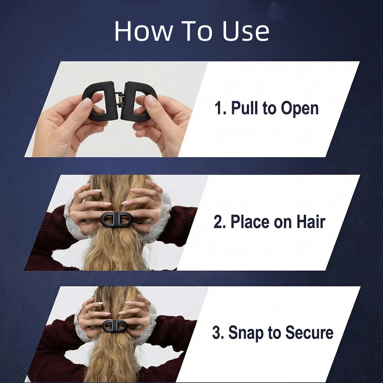 4Pcs Magnetic Hair Clips for Women - Strong Hold No-Slip Magnetic Flat Hair Clip