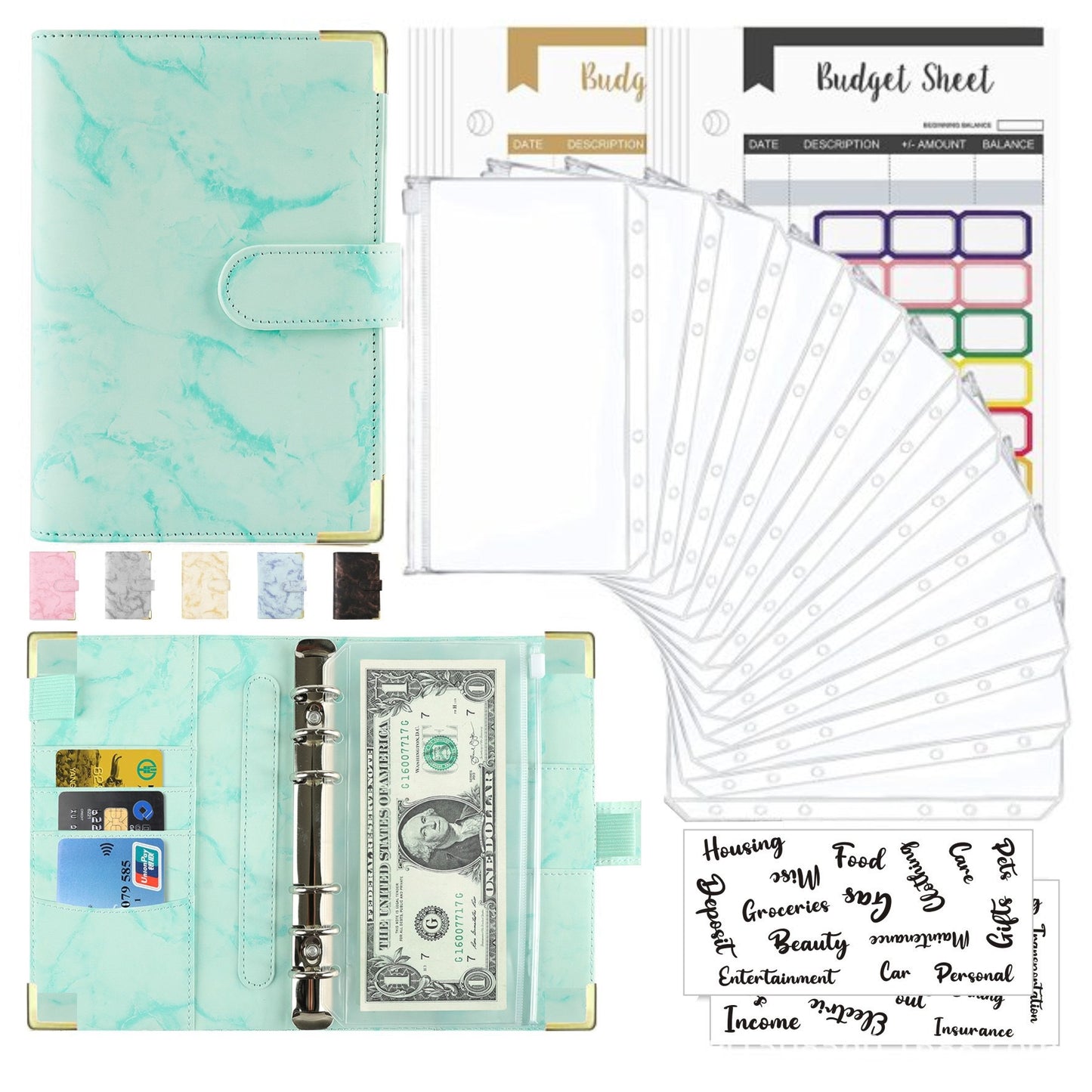 50Pcs Budget Binder with Cash Envelopes,Budget Binder, Cash Envelopes for Budgeting