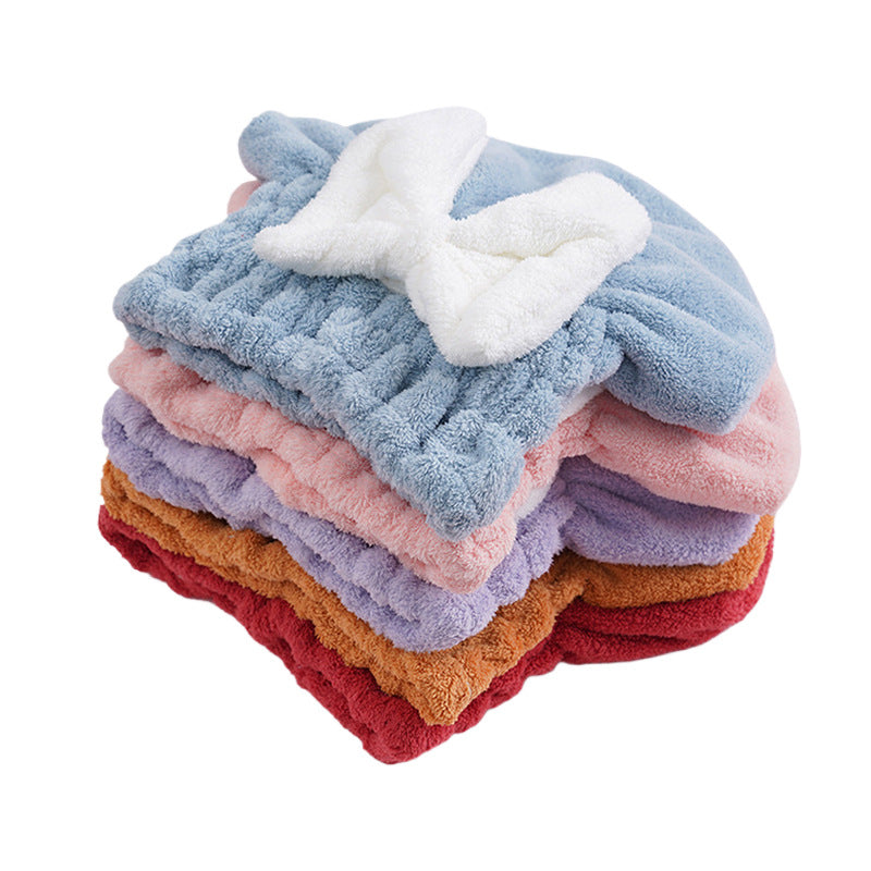 4Pcs Microfiber Hair Drying Turban with Button & Loop, Soft Coral Velvet, Highly Absorbent Fast Drying Head Wrap