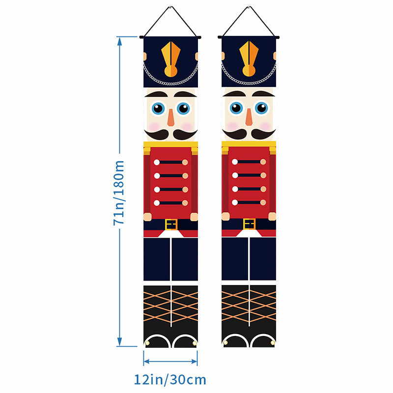 1 Set Christmas Porch Banner Set 78×12 Inch Santa and Snowman Door Banner Xmas
