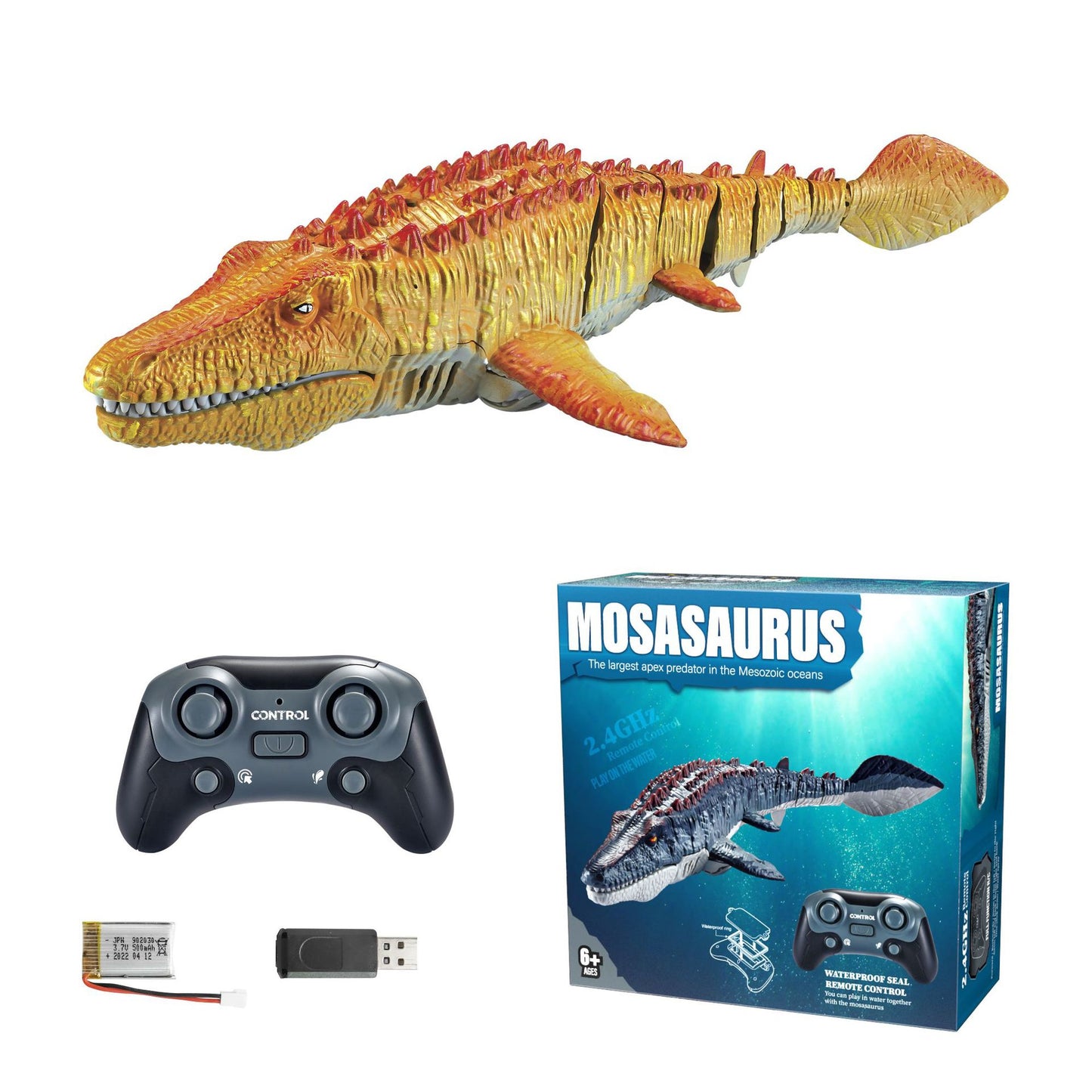 Dinosaur Toys, Upgrade Remote Control Water Toy RC Dino with Light and Spray Water
