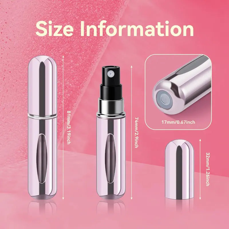 4-Pack 5ml Sturdy Aluminum Refillable Perfume Atomizer Set