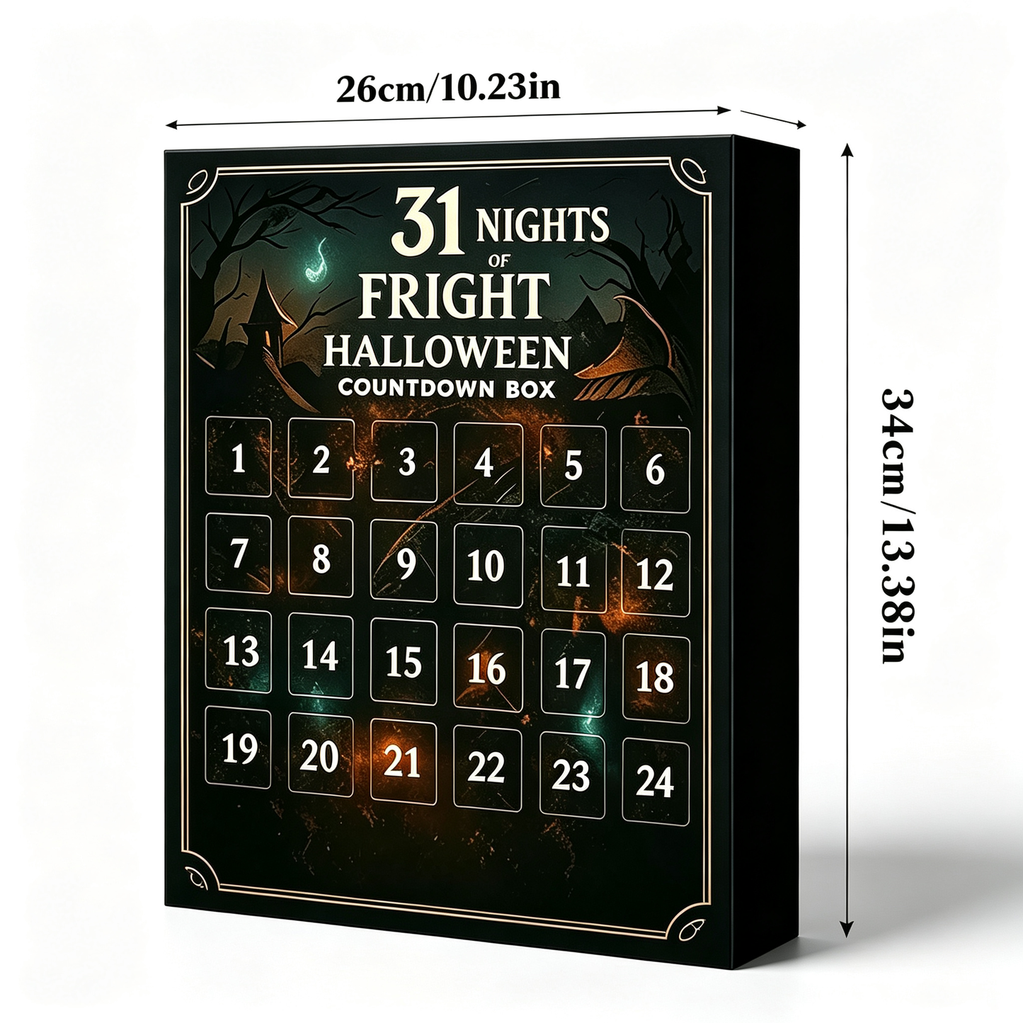 Halloween Countdown Box with Figurines - Advent Calendar Scary Mini Dolls Gift Boxs