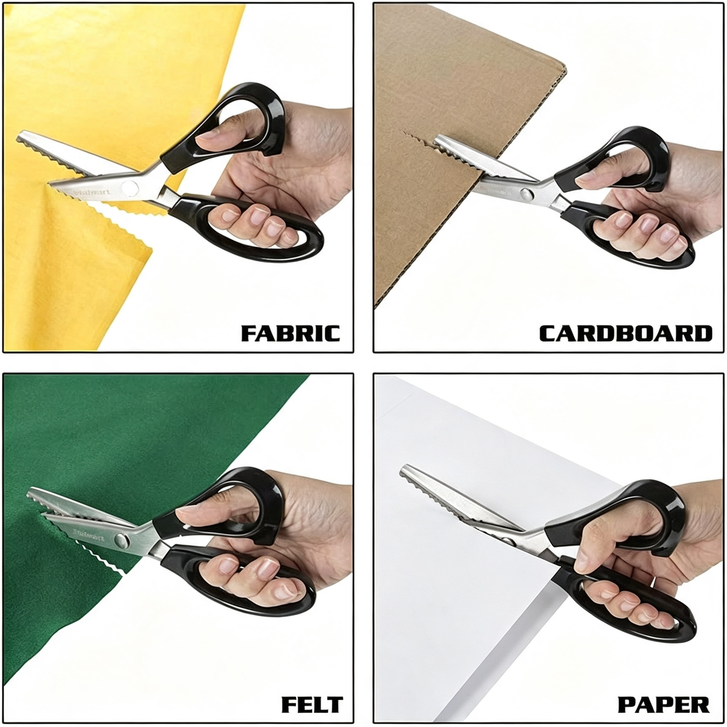 Pinking Shears for Fabric Paper Cutting, Stainless Steel (5mm, Scalloped)