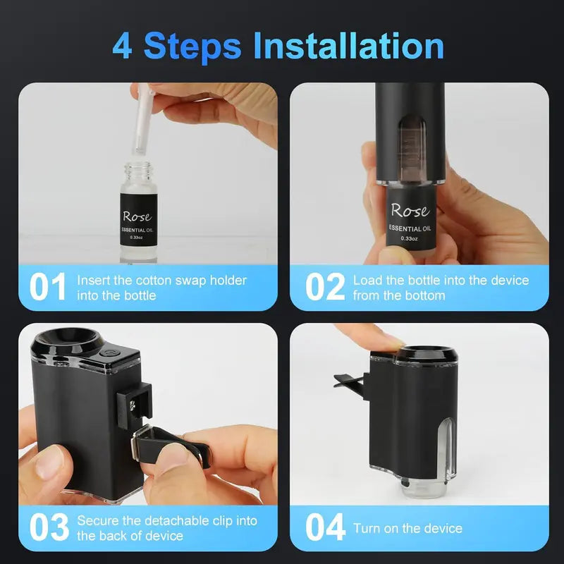 Smart Car Air Freshener Diffuser, Smart Car Air Freshener with Three Adjustable(3pcs Oil + Diffuser)