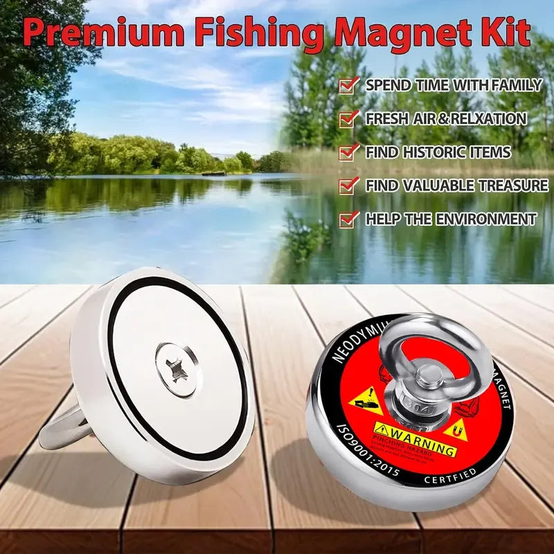 300 lbs Pull Heavy-Duty Fishing Magnet