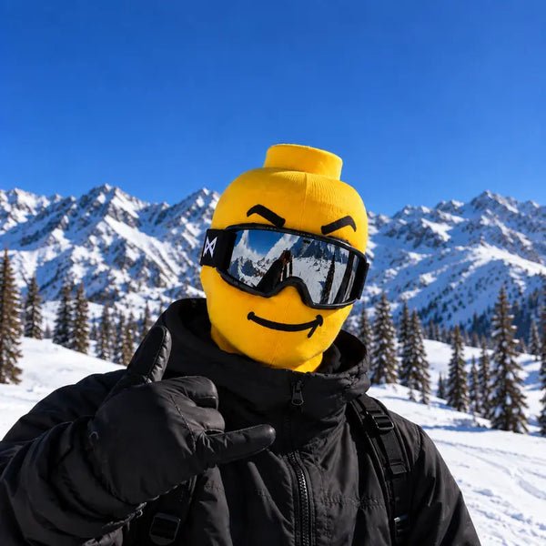 Funny Yellow Toy Figurine Head Ski Mask Balaclava