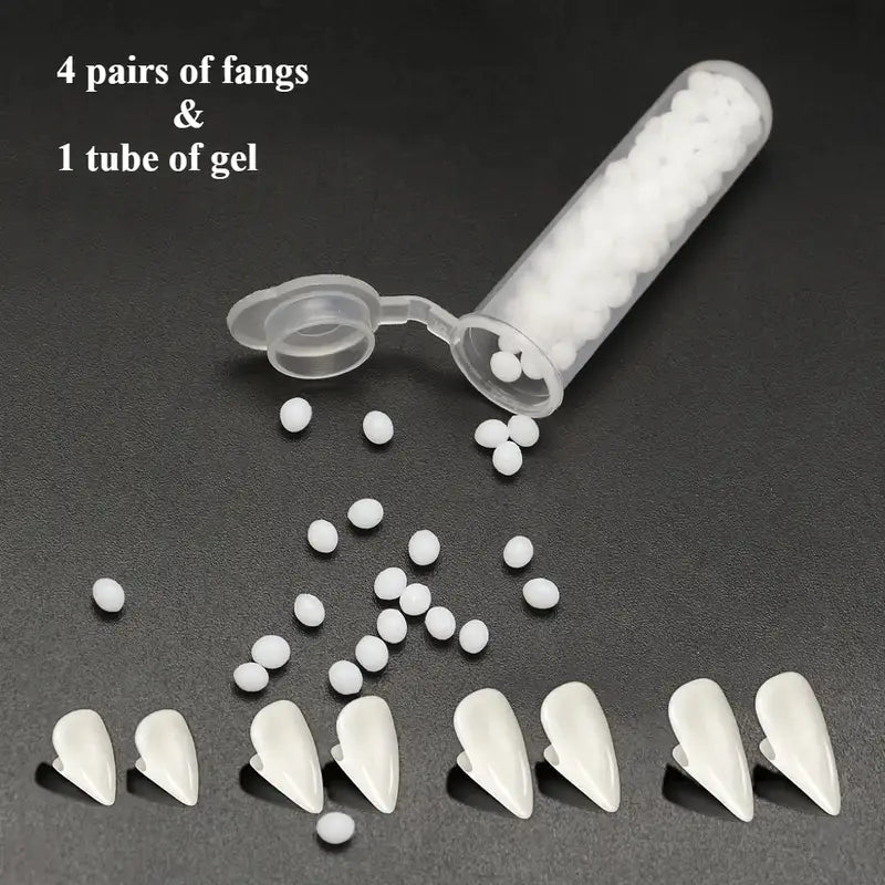 Reusable 4-Size Resin Vampire Fangs Set for Halloween