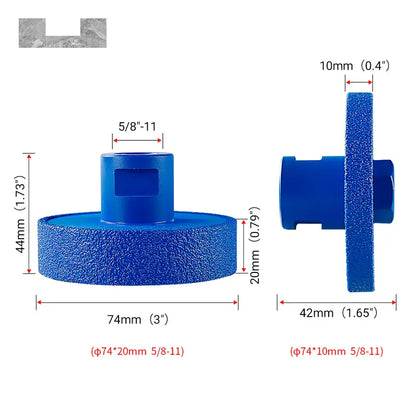 Contoured Forging Emery Diamond Grooving & Edge Profiling Wheel for Stone, 10mm/20mm