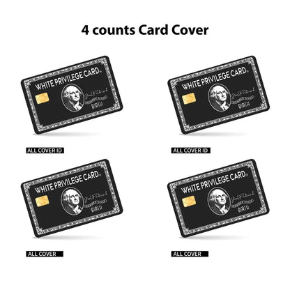 4PCS White Privilege Card Sticker Decal - Premium Vinyl Resists Wear, Peel-Off Clean