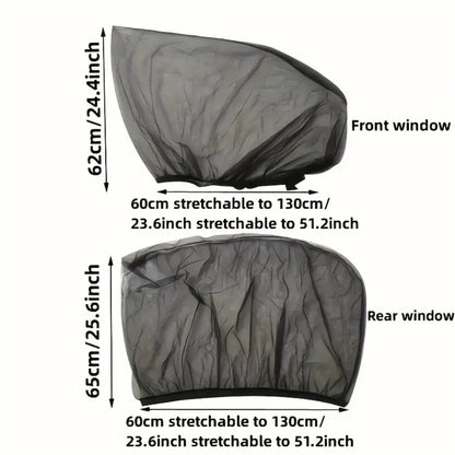 4-Piece Car Window Sunshade Set, Front & Rear Privacy Screens for Cars & SUVs